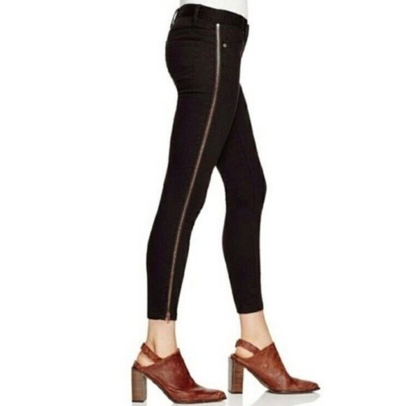 Free People Denim - Free People Levon Skinny Jeans Zipper Striped